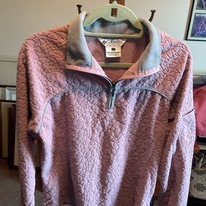 Columbia Women's Light Pink With Gray Trim Textured Pullover